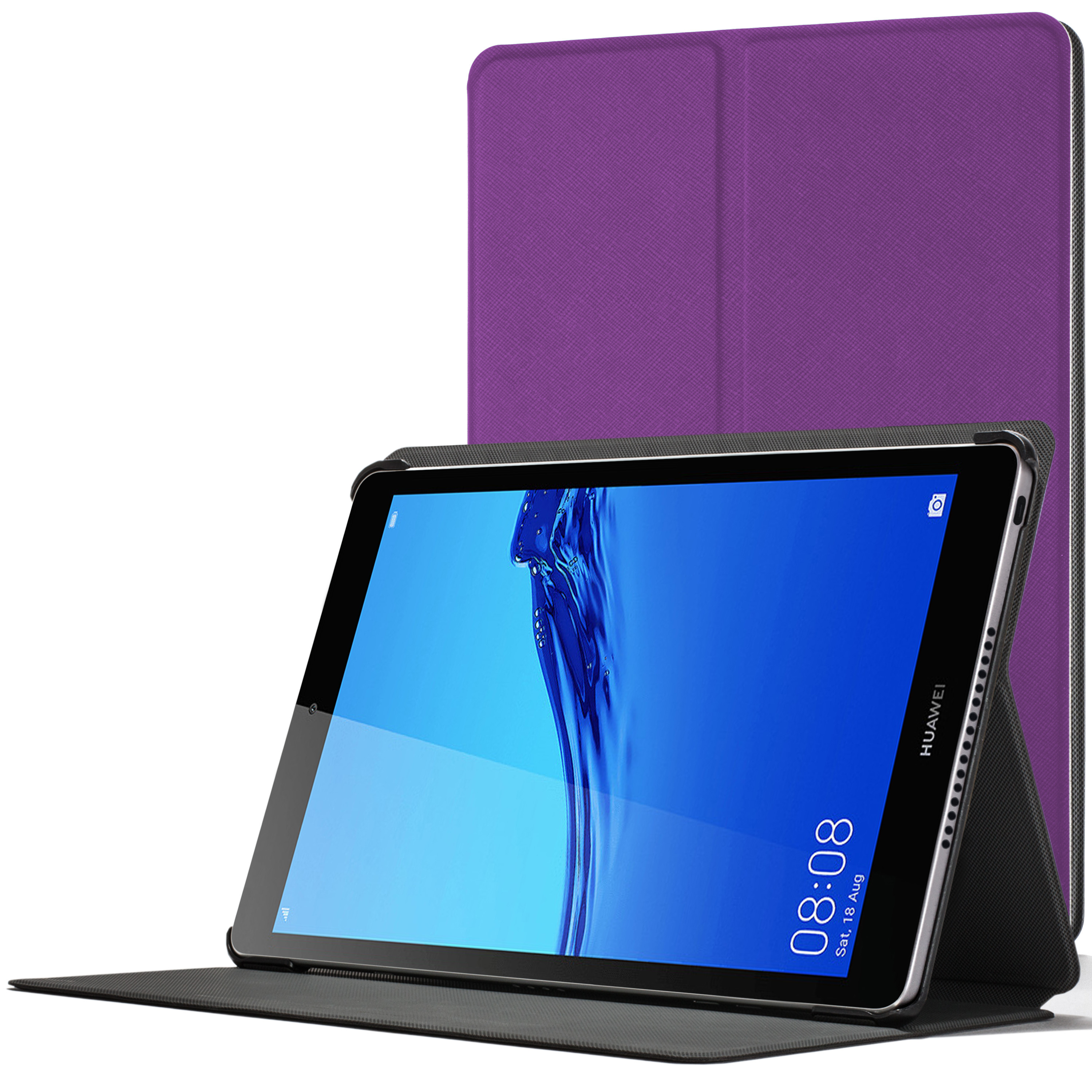 Huawei Mediapad M5 Lite 8 Smart Case Cover Stand | Purple + Stylus